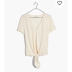 Madewell Texture & Thread V-Neck Tie-Front Top